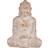 Ibergarden Dekorativ havefigur Buddha Hvid/Guld Polyesterharpisk (25 x 57 x 42,5 cm) Dekorationsfigur