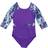 Rainbeau Moves Girl's Seismic Waves 3/4 Sleeve Mesh Leotard - Purple (RB6833G)