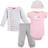 Luvable Friends Preemie Pant Bodysuit Shirt Cap 4-pack - Pink Sheep (10169061)