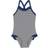 Petit Bateau Girls Iconic One Piece Swimsuit -Medieval Blue/Marshmallow Whie