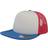 Atlantis Unisex Snap 90s Flat Visor 5 Panel Trucker Cap (white/red/black)