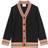 Burberry Icon Stripe Trim Wool Cardigan - Black