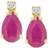 Affinity Accent Stud Earrings - Gold/Ruby/Transparent