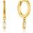 Ania Haie Sterling Rhodium Plated Glow Huggie Hoop Earrings E018-09H