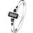 Thomas Sabo Bague Pierre Taille Baguette - Noir Argent