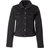 Pieces Women's denim jacket with buttoned fastening, Black