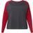 Urban Classics Ladies Ladies Contrast Raglan Longsleeve charcoal/burgundy