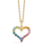 Mads Z Tender Heart Rainbow Pendant Necklace - Gold/Sapphire/Topaz/Tourmaline/Amethyst