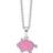 Støvring Design Cute Little of Pig Pendant Necklaces - Pink