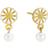 Lund Copenhagen Daisy Earring - Gold/Pearls/White
