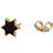 Design Letters Enamel Star ørering forgyldt/sort