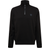 HUGO BOSS Cotton Terry Zip Neck Sweatshirt With Logo Patch - Black