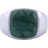 IX Studios Cushion Signet Ring - Silver/Green