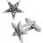 1928 Jewelry Silver-Tone Crystal Star Cufflinks