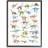 Stupell Industries Children's Dino Chart Dinosaur Fantasy Watercolor by Ziwei Li Framed Art 61x76.2cm