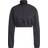 Adidas Cropped Half-Zip Sweatshirt - Carbon/White