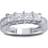 Pompeii3 Princess Cut Diamond Wedding Anniversary Ring - Silver/Diamonds