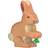 Holztiger hare, m. gulerod 6 x 7 x 1,9 cm