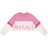 Marni Girl's Cropped Logo Sweatshirt - Pitaya/White