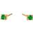 Susanne Friis Bjørner Square Earrings - Gold/Emerald