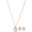 Fossil Stevie Classics Necklace and Earrings Set - Rose Gold/White/Transparent