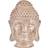 Piz Buin Dekorativ havefigur Buddha Hoved Hvid/Guld Polyesterharpisk (31,5 x 50,5 x 35 cm) Dekorationsfigur
