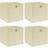 vidaXL 4 stk. 32x32x32 stof cremefarvet Storage Box