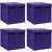vidaXL with Covers 4 pcs 28x28x28 cm Purple Storage Box