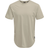 Only & Sons longline-T-shirt med kurvet søm-Neutral Pelikan