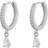 Snö of Sweden Camille Drop Ring Earrings - Silver/Transparent