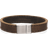Scrouples Force Leather Bracelet - Silver/Brown