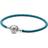 Pandora Flettede Læderarmbånd Med Rund Lås - Moments Blå