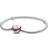 Pandora Moments Heart and Snake Link Bracelet - Silver/Rose Gold