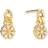 Lund Copenhagen Marguerit Gilt Earrings - Gold/White