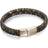 Fred Bennett Fred Bennett Mens Rose Plated Leather Braid Bracelet B4685