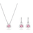 Swarovski Millenia Trilliant Cut Set - Sølv/Pink