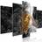 Arkiio Leopard Lying (5 Parts) Wide Grey 200x100 Tavla 200x100cm
