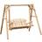 OutSunny 2 Seater Swing Outdoor Bench Natural Wood