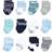 Luvable Friends 6-12M 8-Pack Terry Socks Mint/navy Stripes 6-12