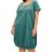 Zizzi Ballon Short Sleeved Dress - Green