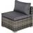 OutSunny Outdoor Garden Furniture Rattan Single Middle Sofa Deep Grey Modular Sofa