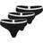 Tommy Hilfiger 3-Pack Repeat Logo Waistband Thongs BLACK/BLACK/BLACK