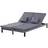 OutSunny 2 Person Rattan Lounger Adjustable Double Chaise Chair Grey