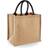 Westford Mill Midi Jute Tote Bag (One Size) (Natural/Black)