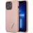 Guess iPhone 13 Pro Max Cover Saffiano Metal Triangle Lyserød