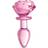 Shots Toys Booty Sparks Pink Rose Glass Anal Plug Small