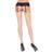 Leg Avenue One Size Black/Neon Pink Nylon Thigh Highs With Stripe