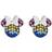 Disney Minnie Mouse Stud Earrings - Silver/Multicolor