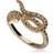 Gemondo Art Nouveau Marcasite Winding Snake Ring in 18ct Plated