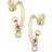 Saks Fifth Avenue Accent Simple Hoop Drop Earrings - Gold/Diamond